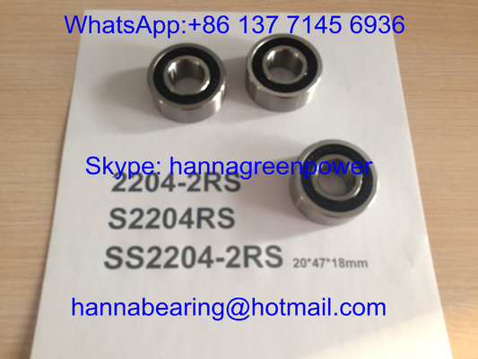 SS2204-2RS / S2204RS / 2204- TVH Roestvrij staal zelflijningsballager met rubberen afdichting, 20*47*18mm